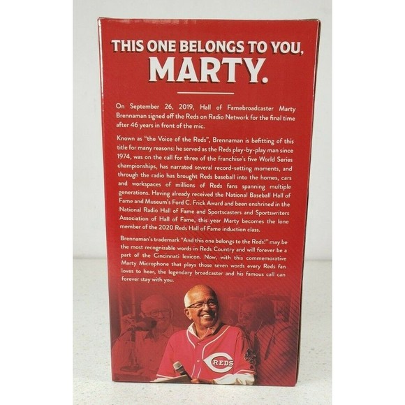 Cincinnati Reds Marty Brennaman Commemorative Microphone Hall Of Fame 2020 - Picture 4 of 6
